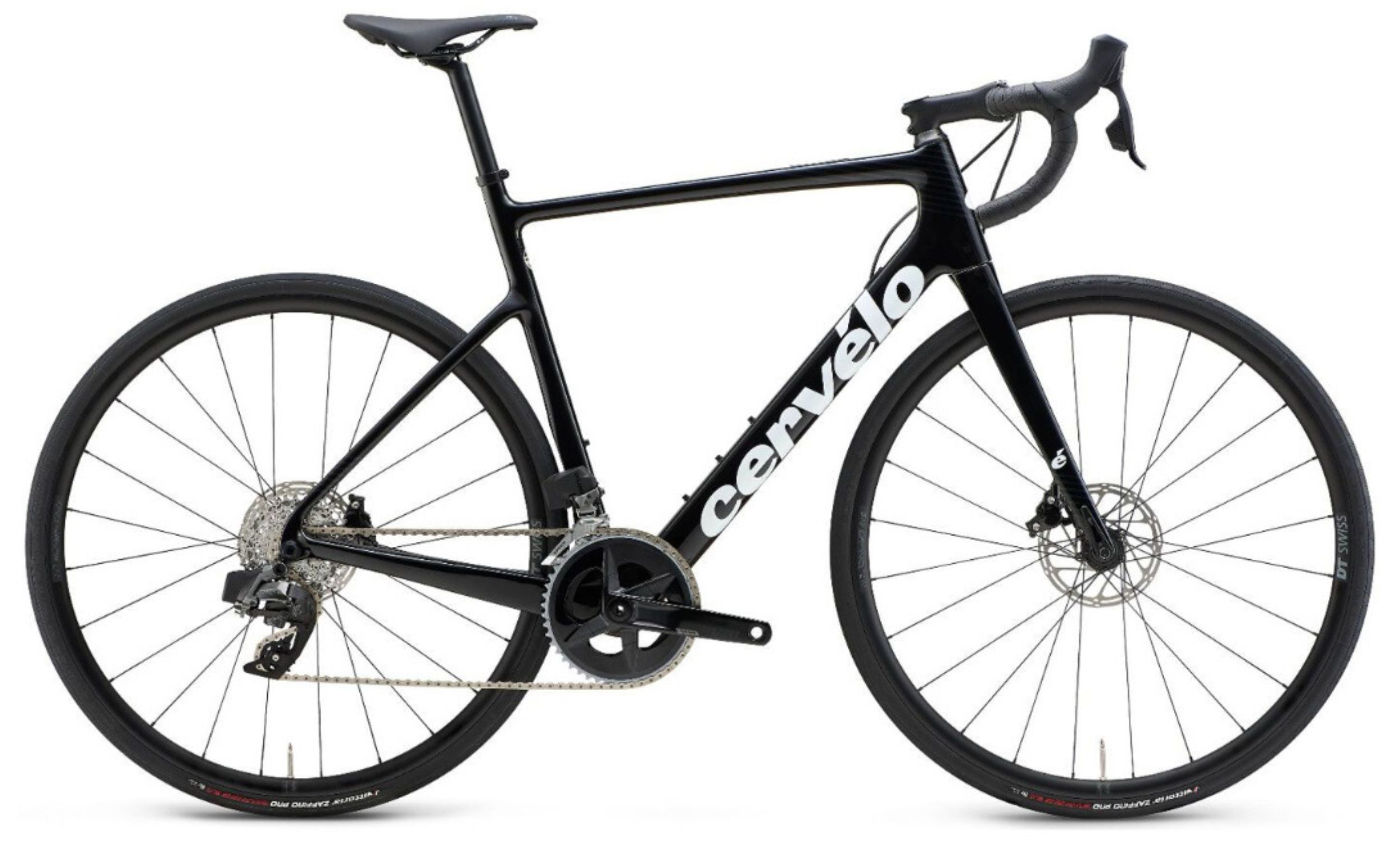 Cervélo Caledonia Rival Etap AXS electronic drivetrain Cervélo Caledonia Rival schwarz mit weißem Decal Seitenansicht rechts