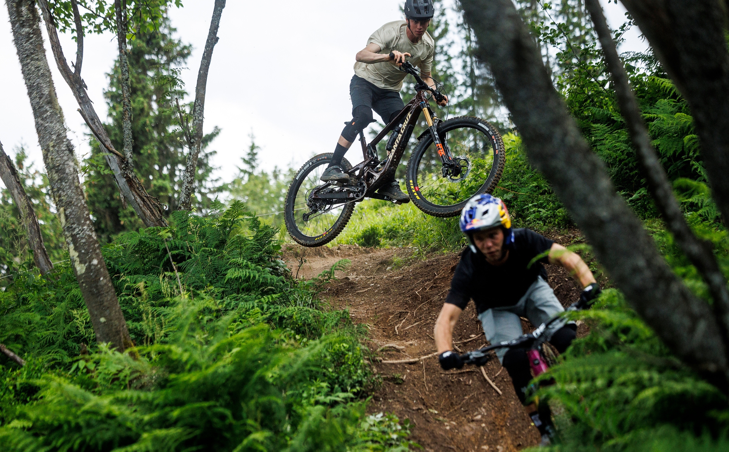 Santa Cruz Bronson 5 Carbon C GX AXS Santa Cruz Bronson 5 Carbon C GX AXS 2024 Actionshot