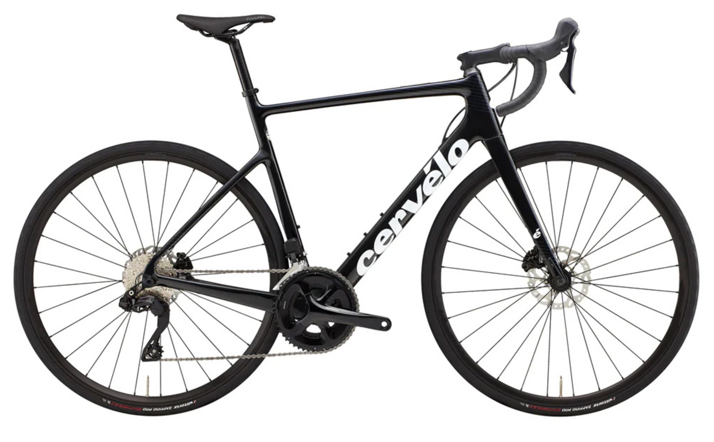 Cervélo Caledonia Shimano 105 Di2 electronic shifting Cervélo Caledonia 105 Di2 schwarz mit weißer Schrift Seitenansicht rechts
